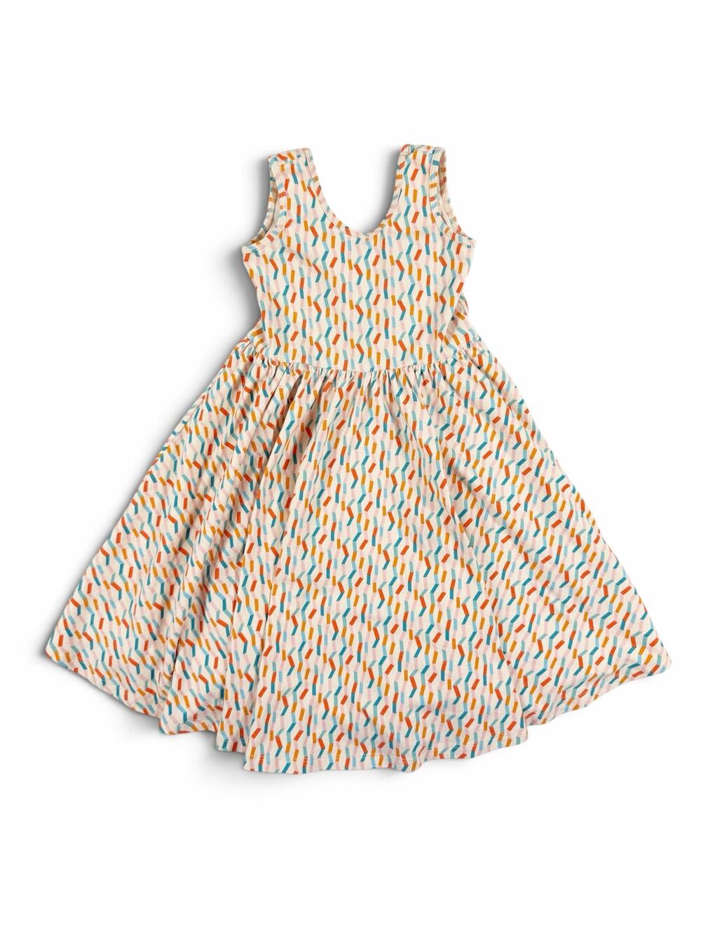 Alice + Ames Girls Confetti Geometric Print Twirl Dress Pink Size 7